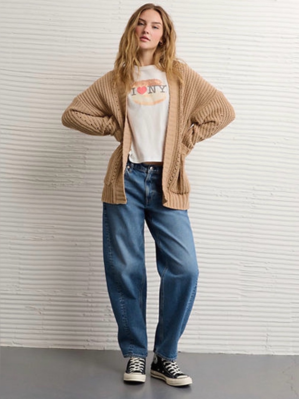 AE Chenille Cardigan Sweater - Camel